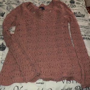 Pink Knit V Neck